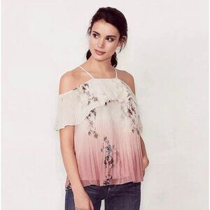 Lauren Conrad Womens Tea Room Dream Japanese Blouse Top Size Large Pink SP NWT